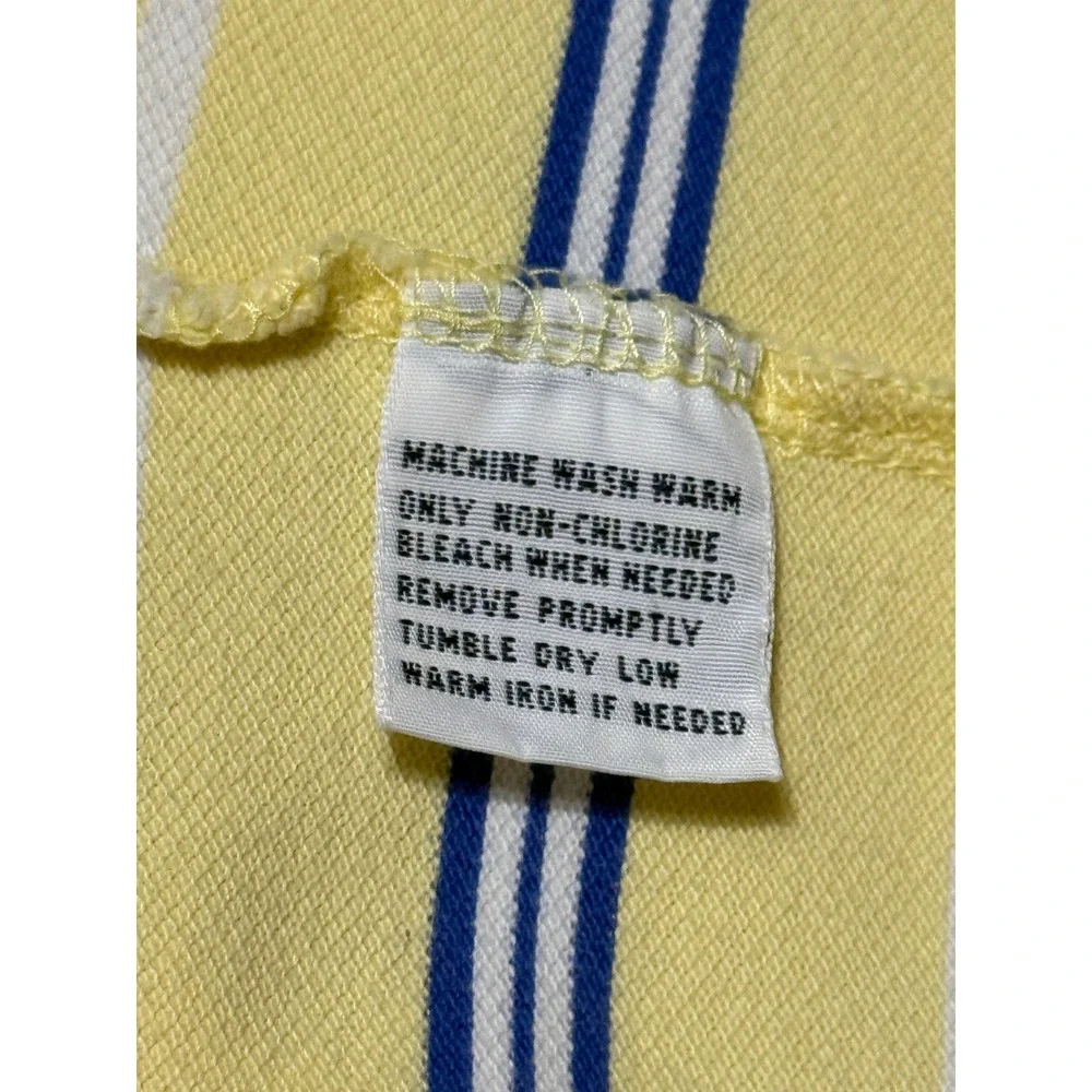 Polo Ralph Lauren Mens S Yellow Blue Striped Cotton Mesh Polo Shirt